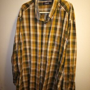 Roundtree & Yorke Casuals Button Down Shirt Green and Brown
